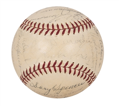 1953 New York Giants Team Signed ONL Giles Baseball With 29 Signatures Including Hoyt Wilhelm and Monte Irvin (JSA) 